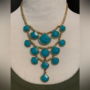 Lucky Brand Faux Turquoise Statement Necklace